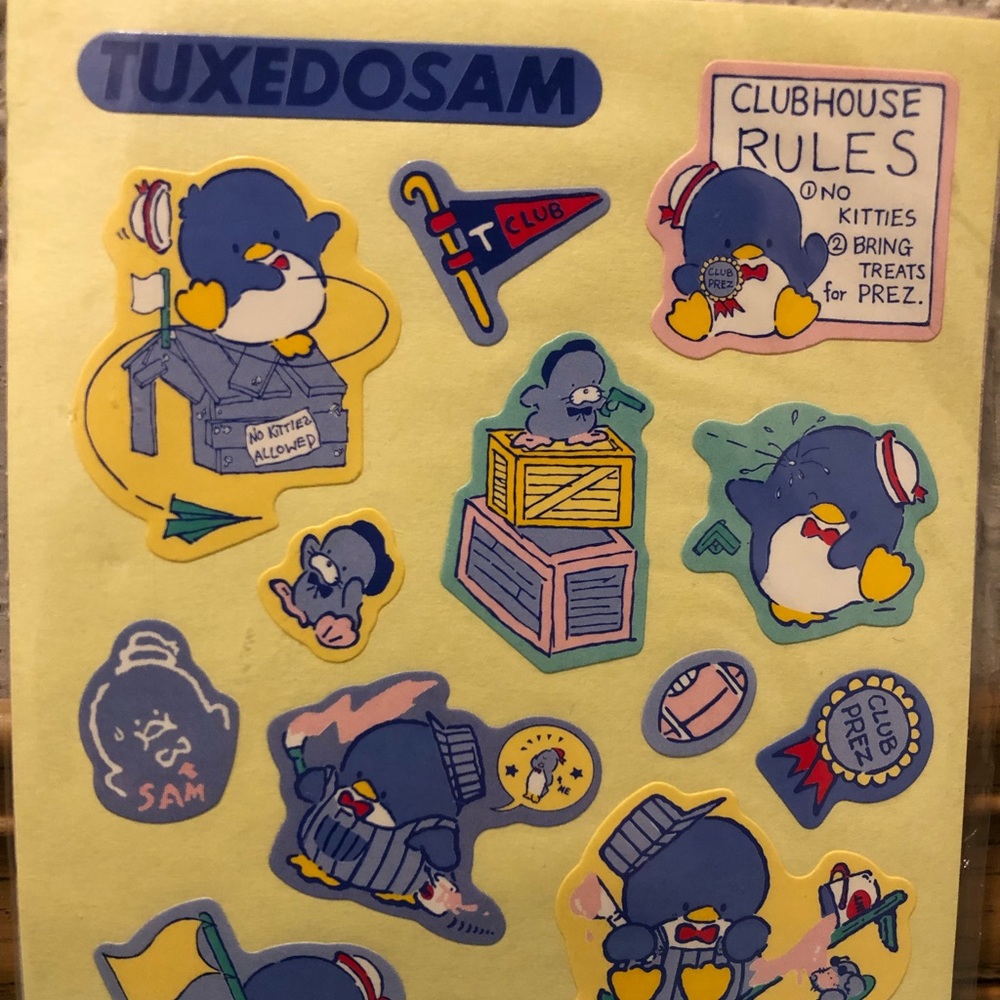 New Rare VTG Sanrio Tuxedo Sam Stickers